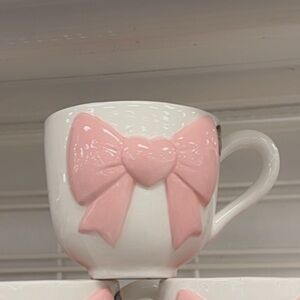 Pink Bow Ceramic Mugs